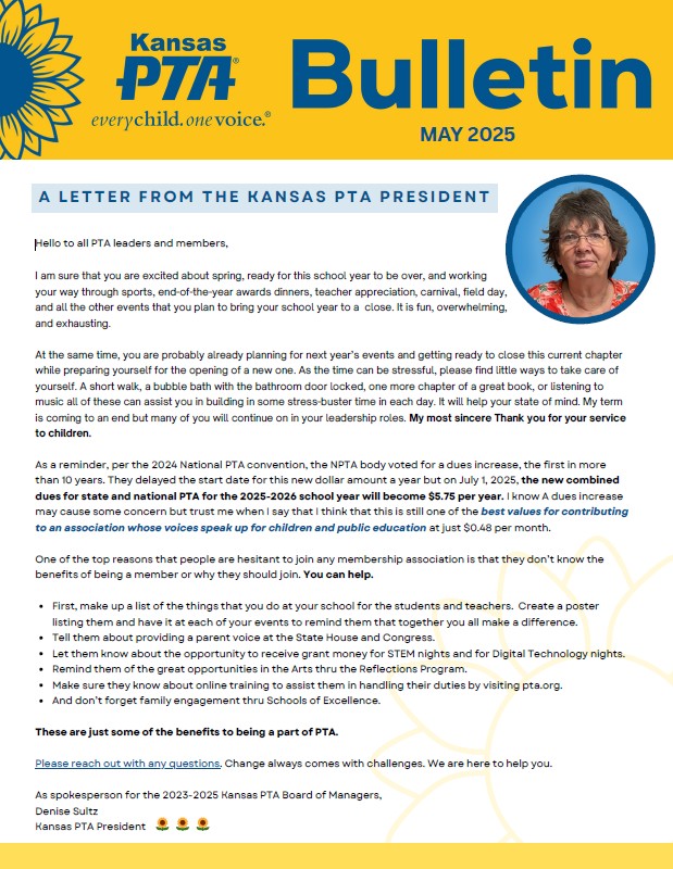 Kansas PTA Bulletin - May 2025
